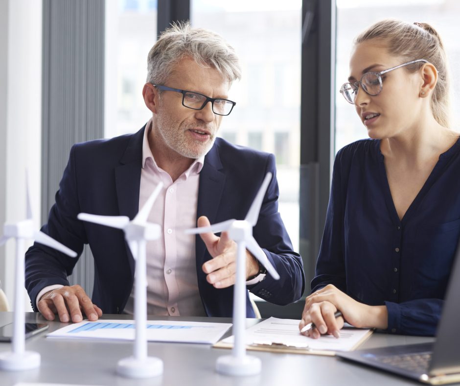 Business talks at conference table