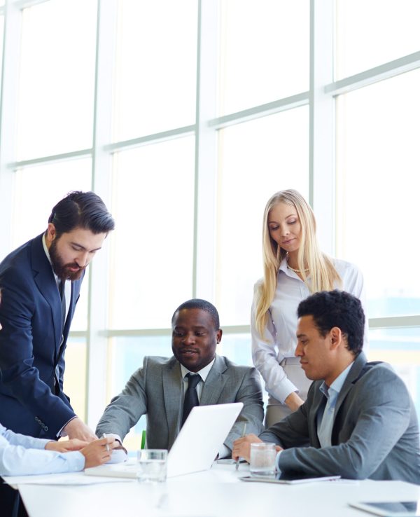 Group of business partners discussing new project